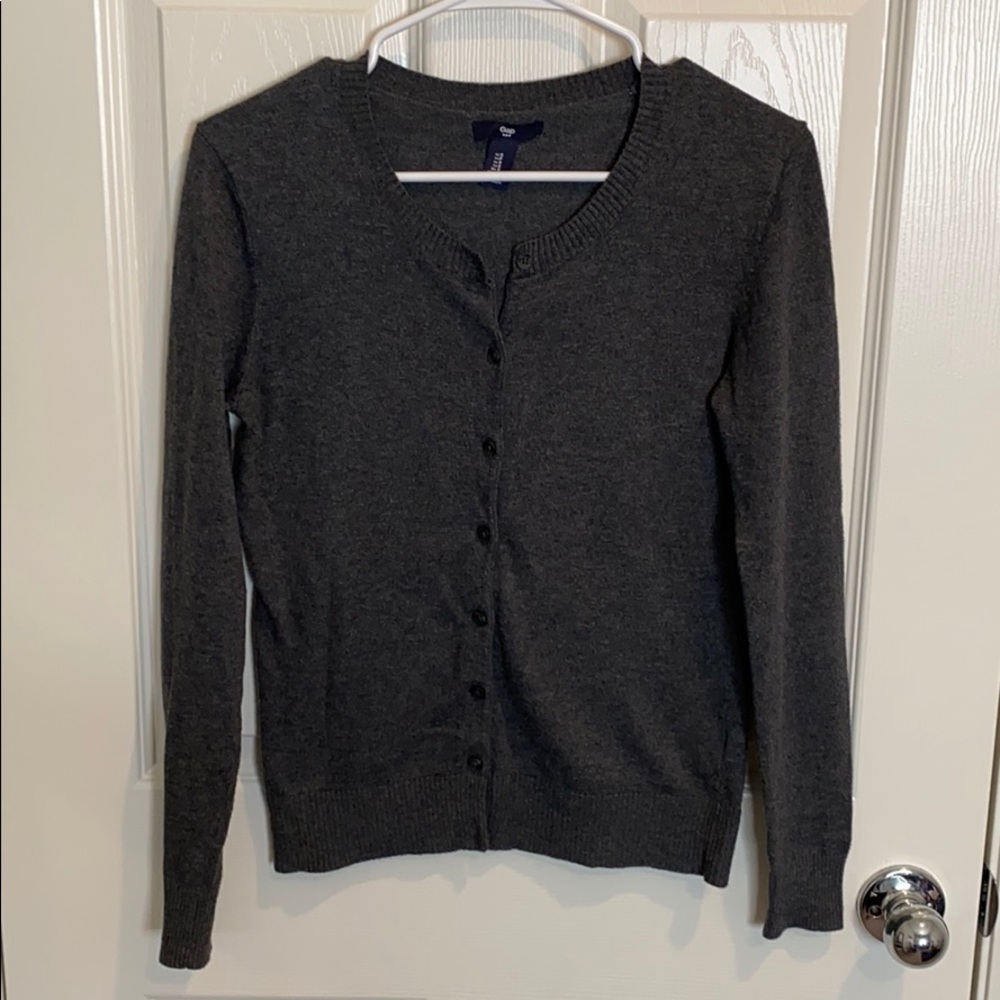 Gap classic grey button front cardigan